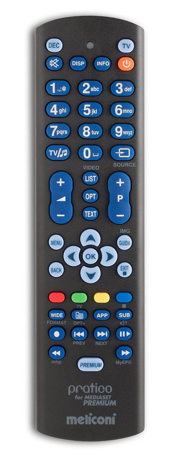 MELICONI Telecomando TV universale Meliconi Pratico per Mediaset Premium